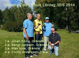 • 1:a Johan König, Gränsta • 2:a Bengt Johnsson, Gränsta • 3:a Klas Niva, Gränsta • 4:a Conny Andersson, Hälla